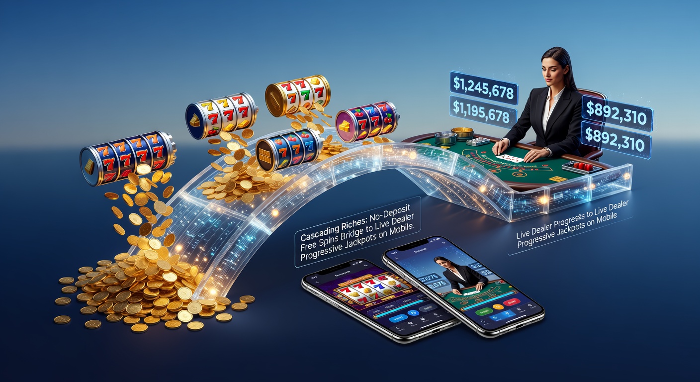Vibrant mobile screen showing cascading slot reels with free spins triggering wins that build toward jackpot pursuits