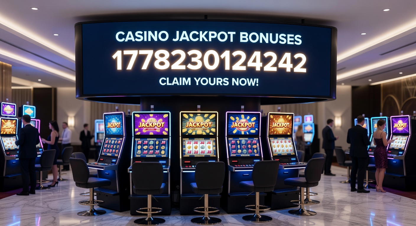 Vibrant slot machine display showing a massive progressive jackpot counter climbing toward seven figures, with bonus icons flashing in the background