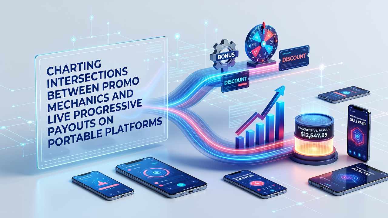 Mobile device displaying promotional mechanics and live progressive jackpot interfaces on a gaming app