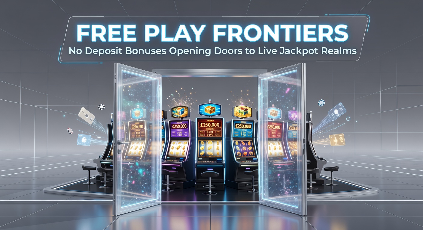 Vibrant online casino interface showing no-deposit bonus activation leading to a live jackpot game lobby