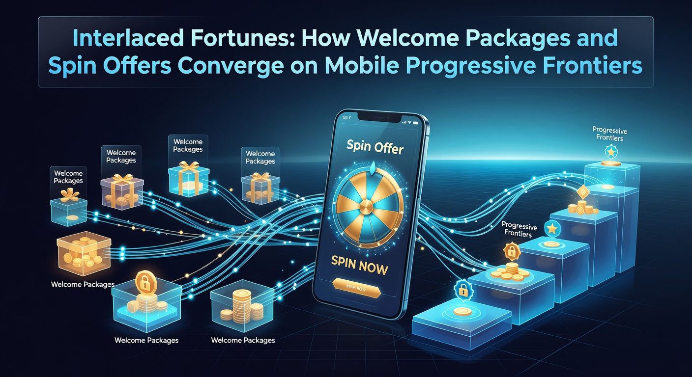 Illustration of spin offers merging with welcome bonuses in a mobile progressive jackpot session