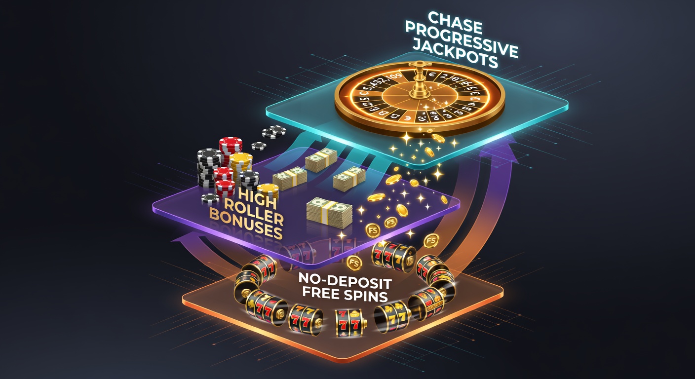 Vibrant slot reels spinning with overlaid bonus icons representing stacked promotions and escalating jackpots