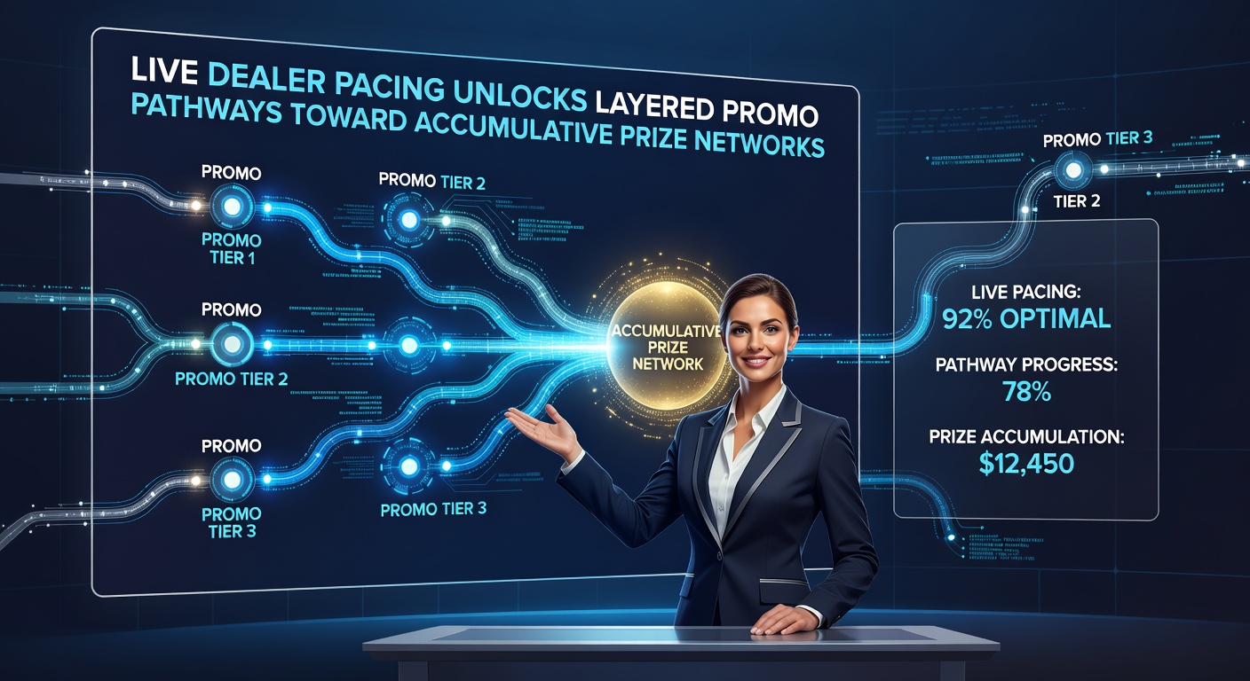 Close-up view of live dealer interface displaying layered bonus progress bars connected to a growing accumulative prize network display