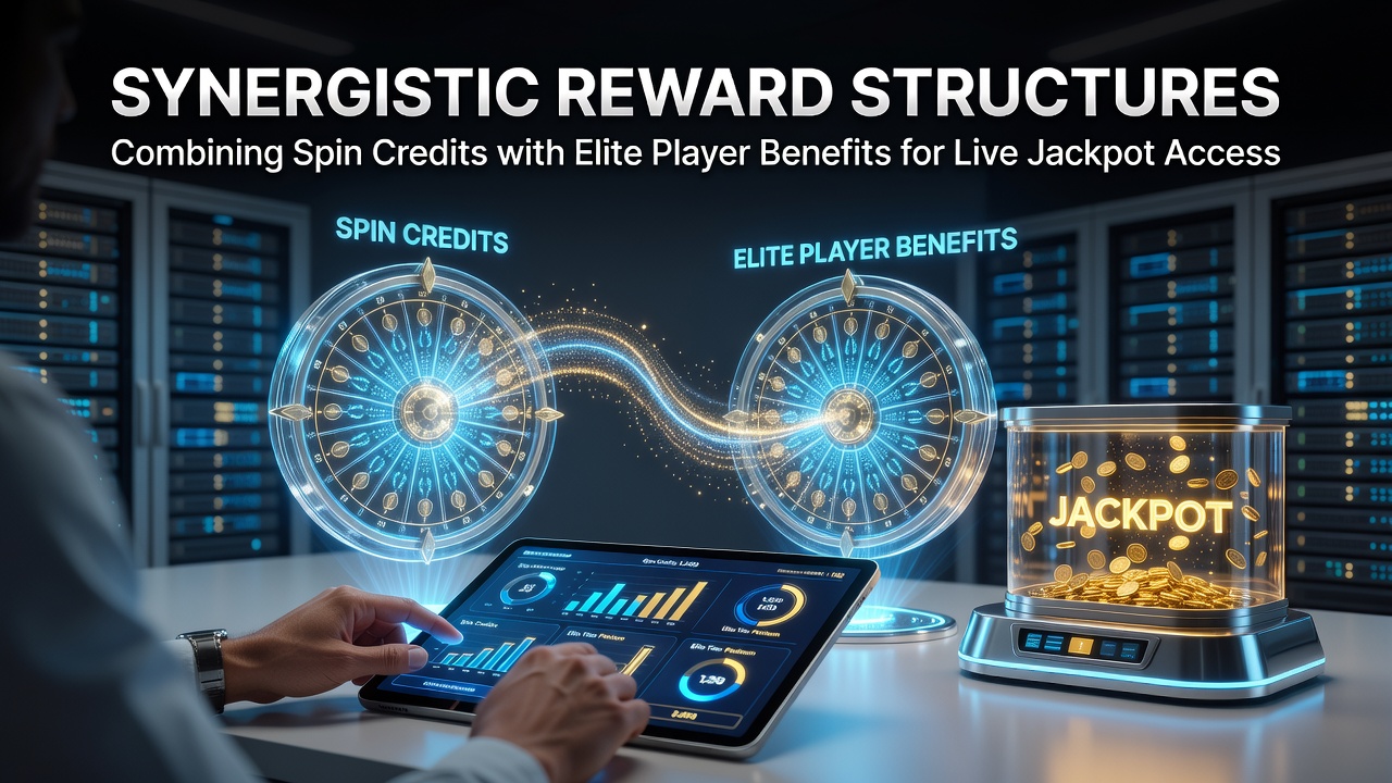 Casino interface displaying spin credit accumulation alongside VIP tier indicators for live jackpot participation