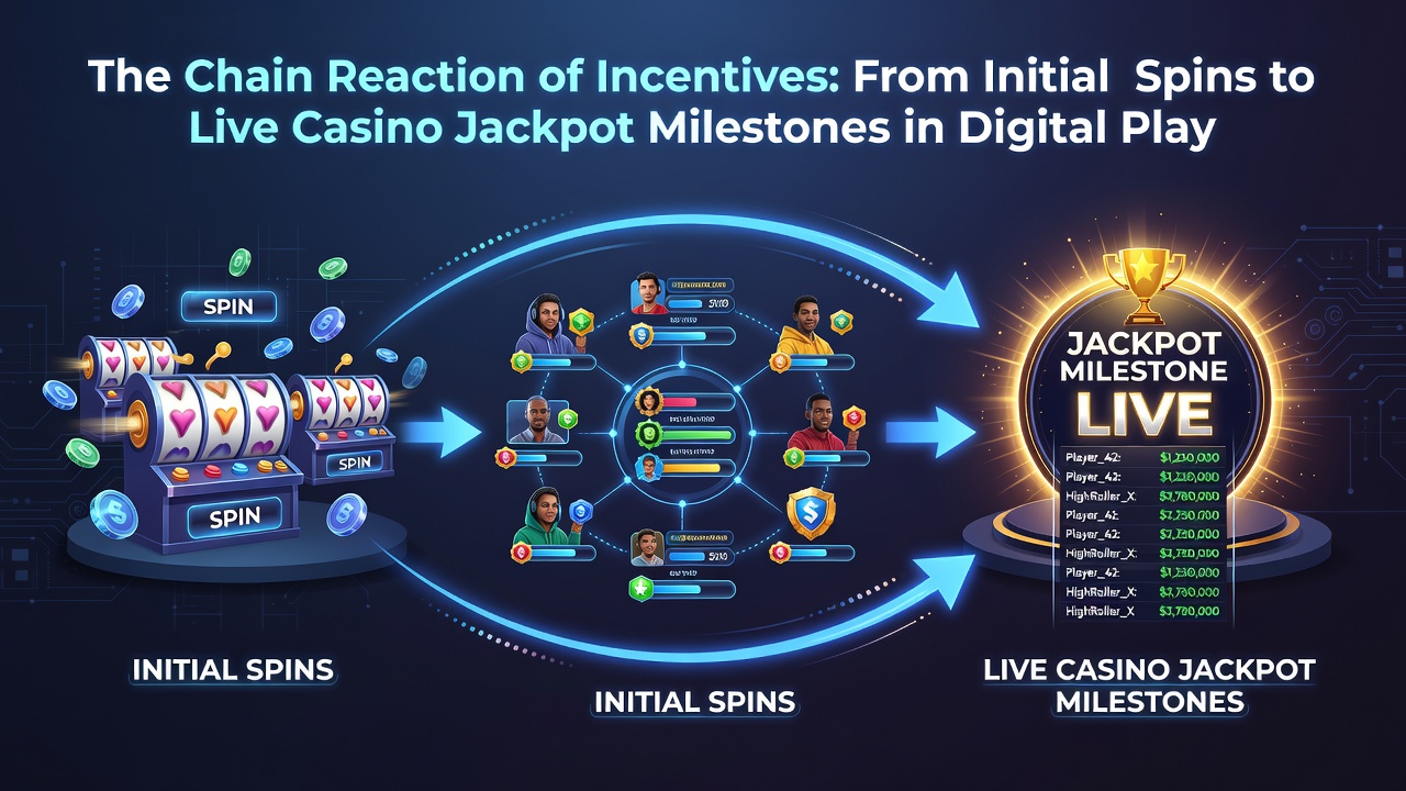 Live casino dealer table with progressive jackpot display and player bonus notifications