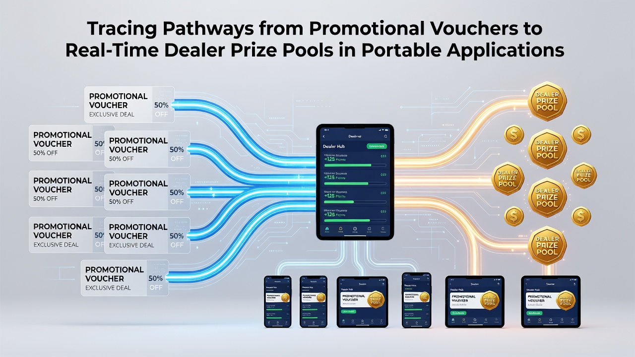Illustration of promotional voucher flow into mobile dealer interfaces