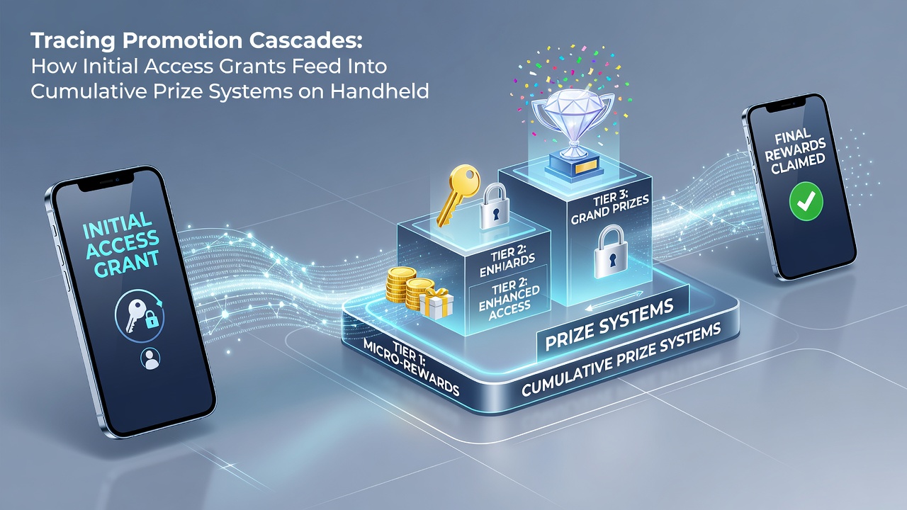 Diagram showing handheld interface elements in cumulative jackpot systems with progress indicators