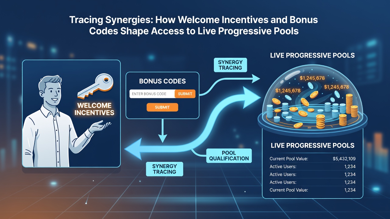 Live progressive jackpot interface on smartphone with bonus code redemption panel and pool contribution tracker